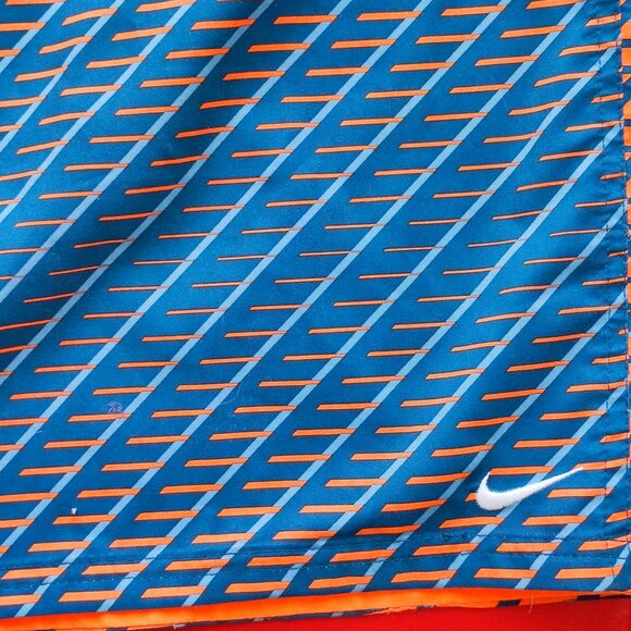 Nike swim trunk orange blue design men's size 36 - Picture 8 of 8